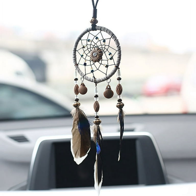 Small Dream Catcher for Car Accessories Interior Rear View Mirror Hanging  Decorations Handmade Boho Chic Car Ornaments Bedroom Decor 