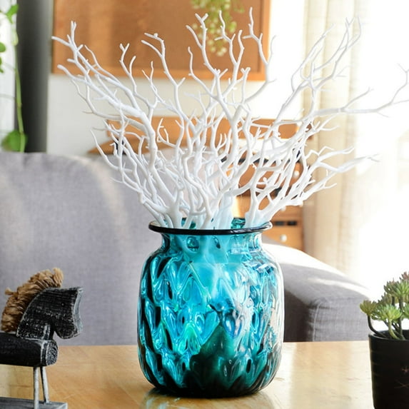 Small Dried Tree Artificial Branch Plant DIY Craft Wedding Party Home Decor-White