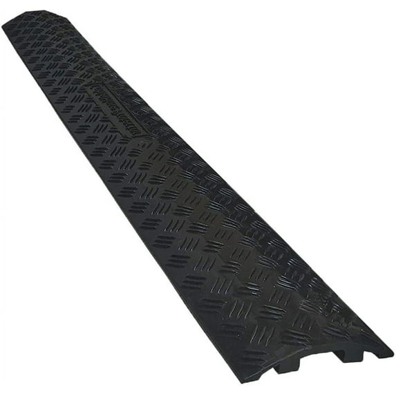 Small Drop Trak Cable & Hose Protector - Channel Size: 1.5"W x 0.5"H - Black - 1 Piece