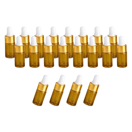Small Dropper Bottles with Glass Eye Dropper Portable Leakproof Empty Cosmetic Container Vial Glass Bottle for Essential Oils Liquids , White 3ml