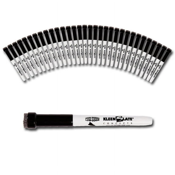 Small Dry Erase Markers with Eraser, Black, Pack of 36 | Bundle of 10 Packs
