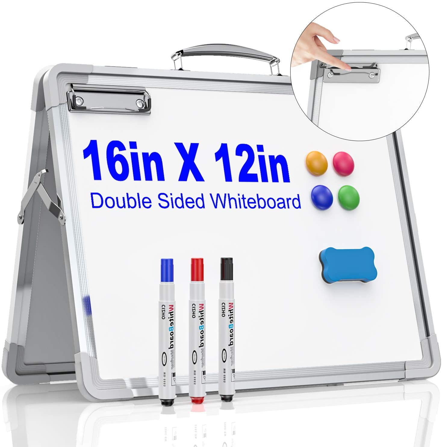12 x 16 Handheld Dry Erase White Board for Wall Mini Double