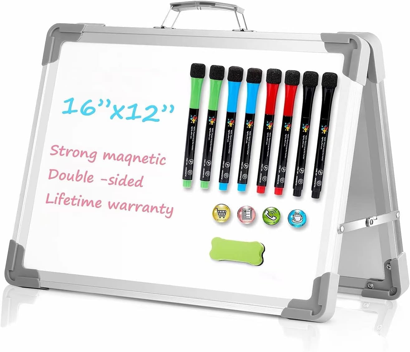 Ctosree 20 Sets Dry Erase Board for Kids 8 x 11 Inch Double Sided Small  White
