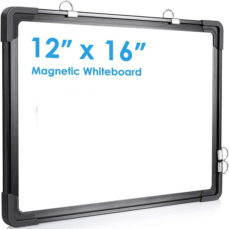 Small Dry Erase White Board for Wall, 12 inch x 16 inch Magnetic Portable Double-Sided Whiteboard, Hanging Mini Dry Erase Board for to Do List