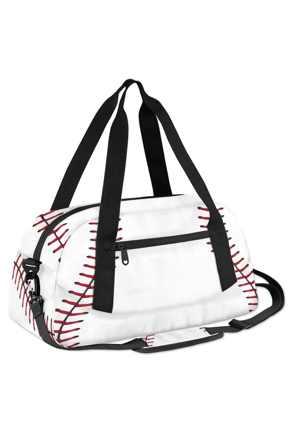 Small Duffel Bag with Adjustable Strap,18.5 Inch Lightweight Travel Bag for Sports & Gym, Water-Resistant Weekender Bag with Bassball Prints