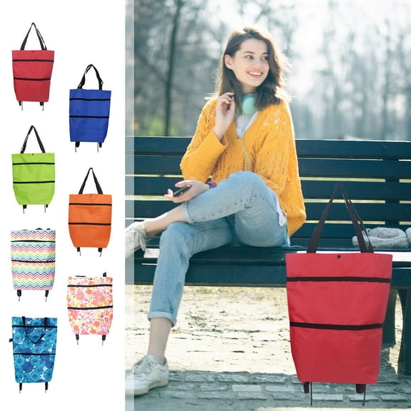 Small Duffle Bag With Wheels Handheld Shopping Tow Wheel Bag Folding Tow Wheel Bag Home Trolley Grocery Blue Wheel Bag Mall Portable Shopping Carts 50% 0ff Clearance!