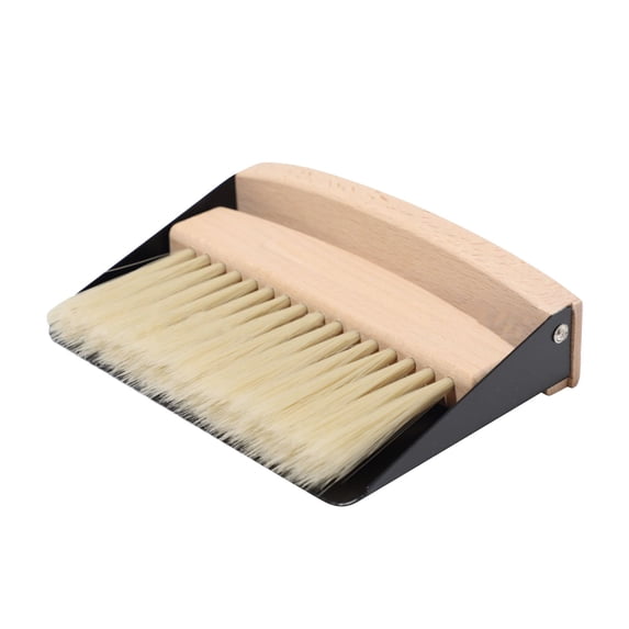 Small Dustpan Set with High Density Bristles and Grooved Buckle Design for Desktop Cleaning