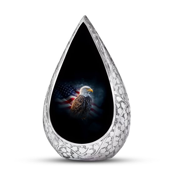Small Eagle Urn for Human Ashes Women 3 Inch - Black Bald Eagle Keepsake - American Memorial Cremation Urn for Men - Military Tribute Keepsakes for Ashes of Loved Ones
