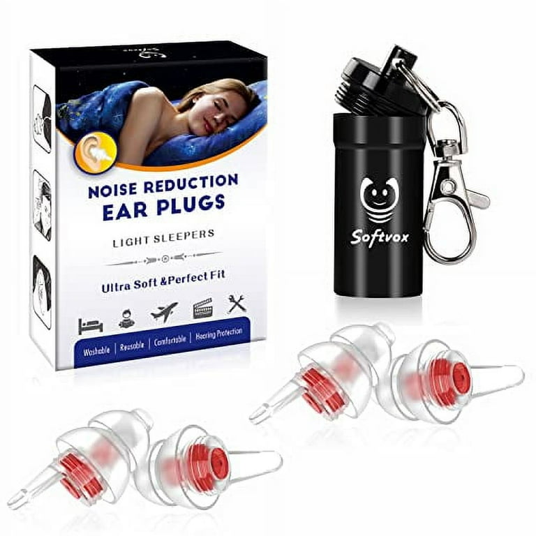 Small Ear Plugs 2 Pairs Soft Silicone Noise Reduction Ear Plugs for Women Men Kids with Small Ear Canals Ear Plugs for Sleeping Noise Cancelling Sound Blocking Earplugs for Snoring Loud Noise
