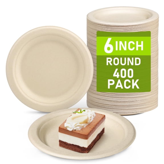 Small Eco Friendly Disposable Paper Plates, Biodegradable Compostable Recycled Paper Dessert Plates