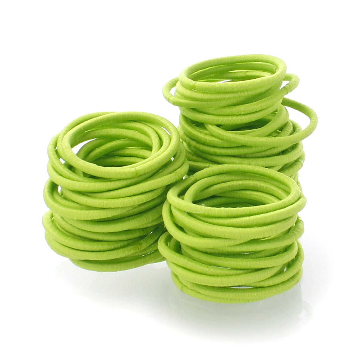 Small Elastic Ponytail Hair Bands Apple Green 20pcs
