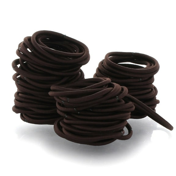 Small Elastic Ponytail Hair Bands Brown 20pcs