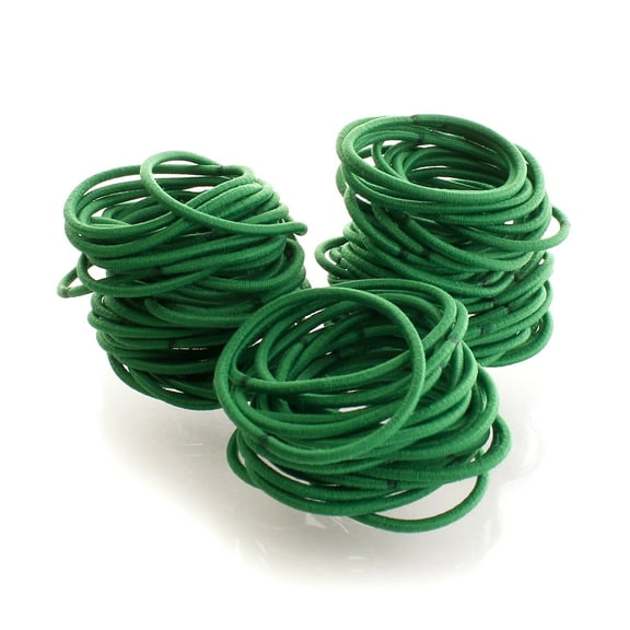 Small Elastic Ponytail Hair Bands Emerald Green 20pcs