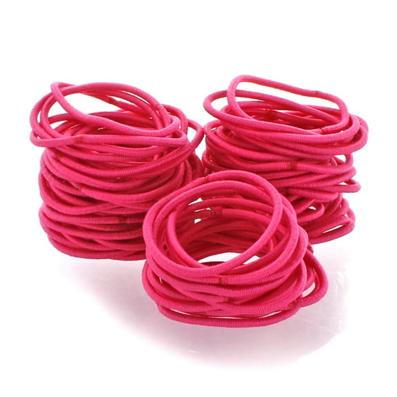 Small Elastic Ponytail Hair Bands Shocking Pink 100pcs