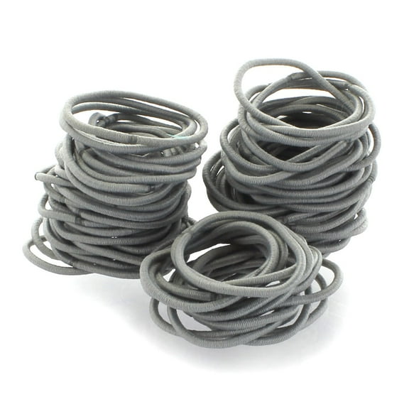 Small Elastic Ponytail Hair Bands Silver 100pcs