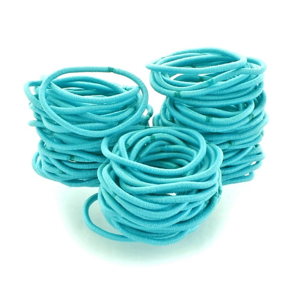Small Elastic Ponytail Hair Bands Turquoise 100pcs