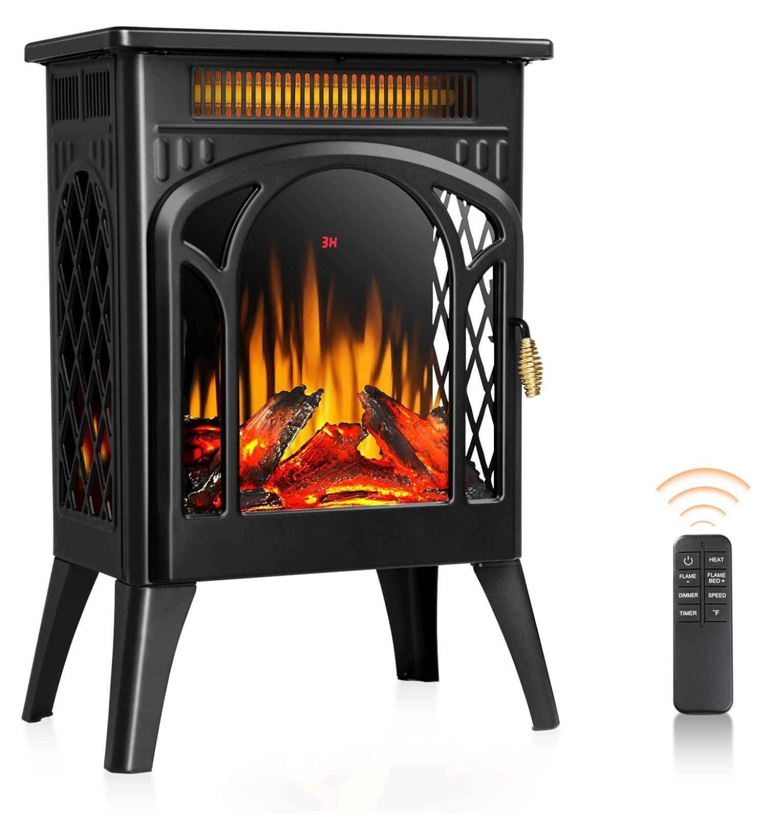 Small Electric Fireplace Heater with , 24” Portable Infrared Fireplace