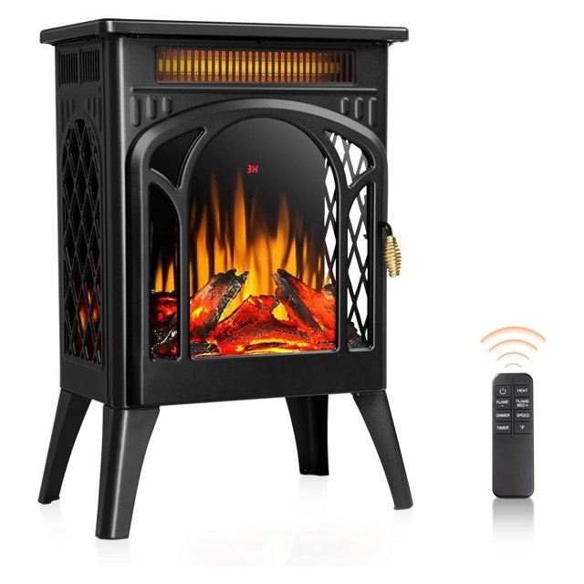 Small Electric Fireplace Heater with , 24” Portable Infrared Fireplace
