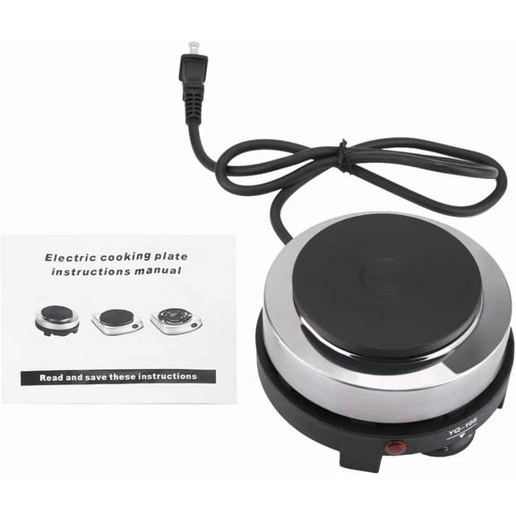 Small Electric Hot Plate, 500W Portable Countertop Single Burner Multifunction Kitchen Cooktop Electric Heater for Ceramic Glass Kettle