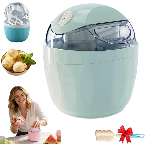 Small Electric Ice Cream Maker – 17oz Mini Gelato & Sorbet Machine, One-Touch Frozen Yogurt Maker for Home Kitchen, Compact Dessert Appliance