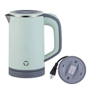 0.8L Small Portable Travel Electric Kettle,Stainless Steel Double Layer Hidden Cord Storage Auto Shut Off Camping Boiler