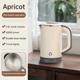 thumbnail image 1 of 0.8L Portable Stainless Steel Electric Kettle, Double Layer Anti-Scald, Auto Shut-Off Mini Hot Water Boiler for Travel Camping Office, 600W Low Power, 1 of 12
