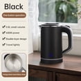 thumbnail image 1 of 0.8L Portable Stainless Steel Electric Kettle, Double Layer Anti-Scald, Auto Shut-Off Mini Hot Water Boiler for Travel Camping Office, 600W Low Power, 1 of 11