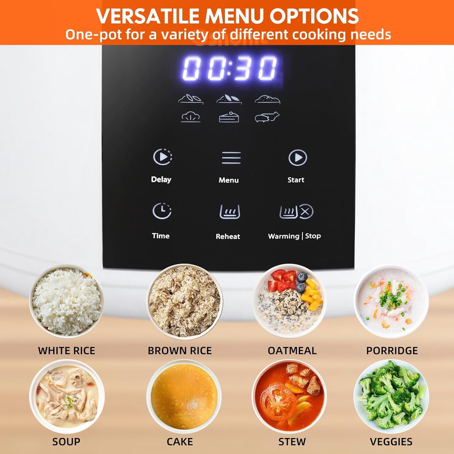 Small Rice Cooker 6-Cup Uncooked 12-Cup Cooked 6-in-1 Multi Cooker Electric  Rice Maker with Steamer Basket