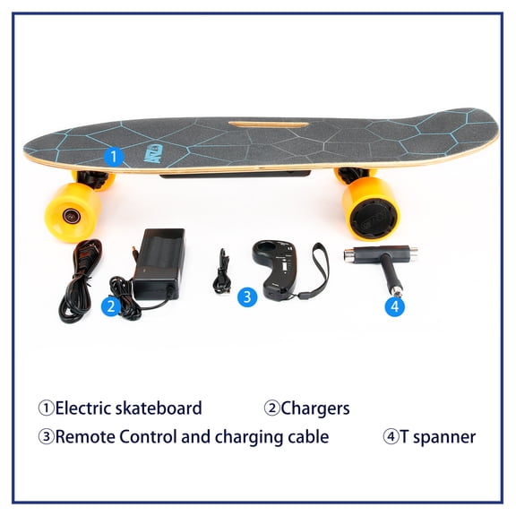 Small Electric Skateboard with Control, 350W, Max 10 MPH, 7 Layers Maple E-Skateboard, load up to 100kg for Adult, Teens, and Kids