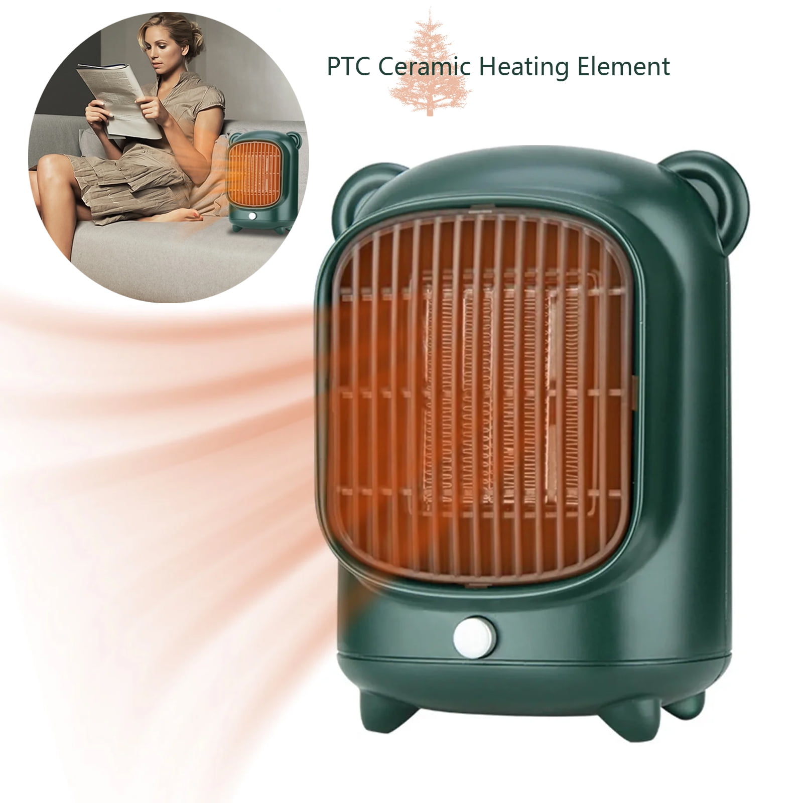 Small Electric Space Heater for Indoor Use, PTC Ceramic Electric ...