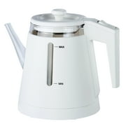 Small Electric Tea Kettle Stainless Steel, 1L Portable Mini Hot Water Boiler Heater, 900 Watts Travel Electric Coffee Kettle White
