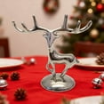 thumbnail image 1 of Small Electroplated Deer Ornament - Compact Standing Deer Figurine, Shiny Electroplated Finish, Perfect for Wine/TV Cabinets/Shelves, Adds Elegant Festive Touch, Silver, 2.44*2.59in, 1 of 5