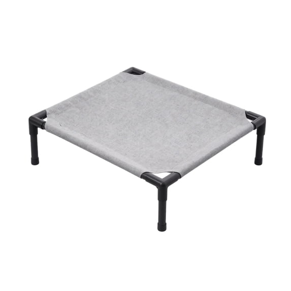 Small Elevated Dog Bed Cooling Elevated Pet Cot for Small Dogs and Cats, Indoor Outdoor Gray Raised Breathable Pet Bed for Puppy Kitten All Season Use