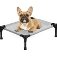 thumbnail image 1 of Small Elevated Dog Bed, Cooling Outdoor Raised Dog Cot Beds for Small Dogs, Portable Pet Hammock with Frame, Chew Proof Lifted Puppy Cots, Durable Pet Bed with Breathable Mesh, Non Slip, Grey, S, 1 of 9