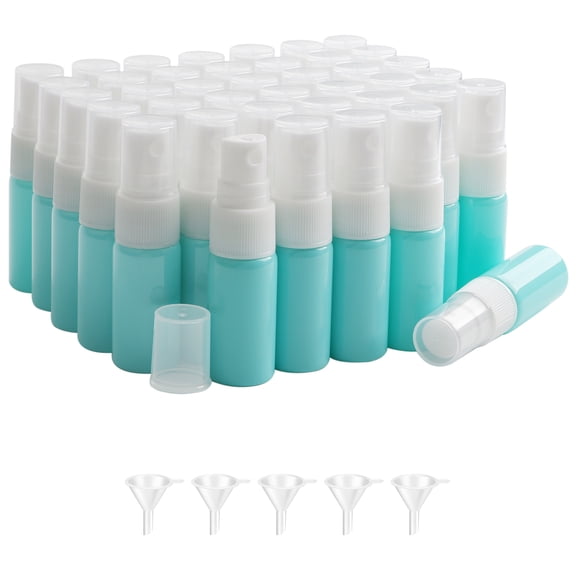 Small Empty Refillable Travel Fine Mist Sprayer Bottle, 10ml Glass Spray Bottle for Perfume, Cleaning, Aromatherapy Dispenser (Blue, 40pcs)