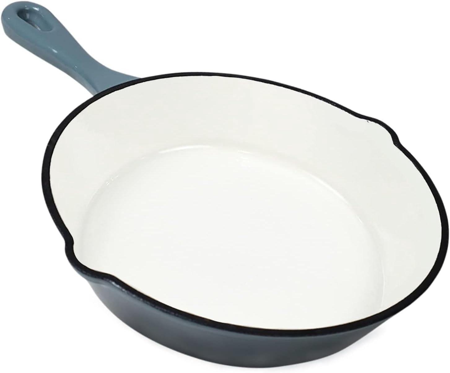 Small Enameled Cast Iron Skillet, Cast Iron Pan, Grey & White Enameled Skillet, Gravy, Pasta