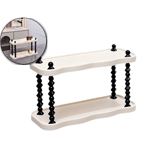 Small End Table, 2-Tier Farmhouse Side Table, Modern Table, Narrow Couch Side Table for Small Spaces, Skinny Bedside Table Nightstand for Bedroom, Living Room