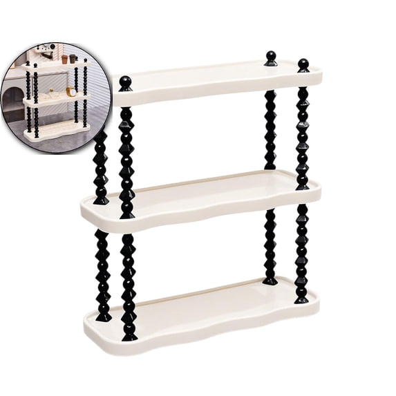 Small End Table, 3-Tier Farmhouse Side Table, Modern Table, Narrow Couch Side Table for Small Spaces, Skinny Bedside Table Nightstand for Bedroom, Living Room