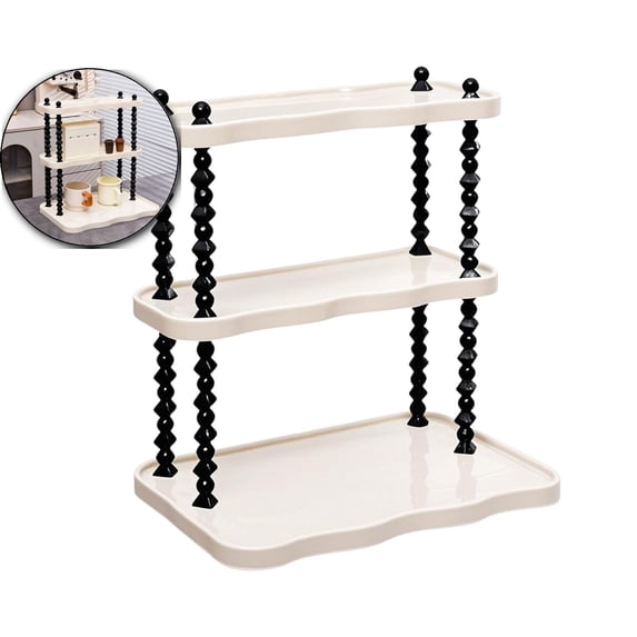Small End Table, 3-Tier Farmhouse Side Table, Modern Table, Narrow Couch Side Table for Small Spaces, Skinny Bedside Table Nightstand for Bedroom, Living Room