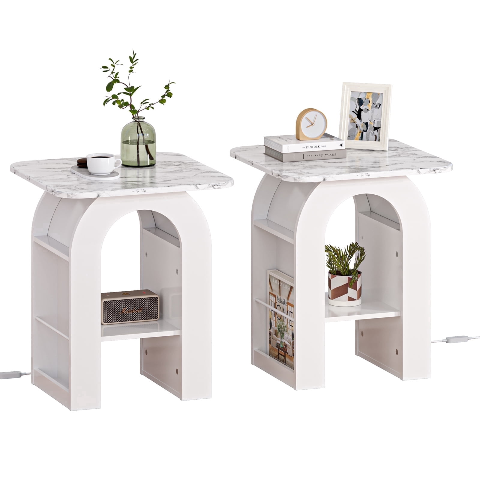 Small End Tables Living Room Set of 2 for Small Spaces,19