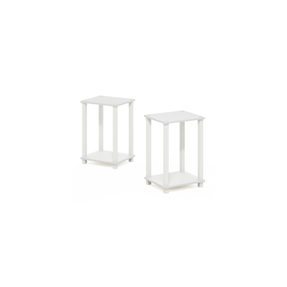 Small End Tables Set of 2 White - Minimalist Side Tables for Living Room