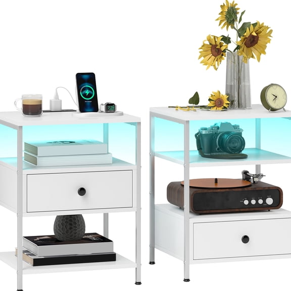Small End Tables with USB Ports and Outlets | Suitable for Work or Leisure in Living Spaces | Benefit from Stable Structure and Quirky Design