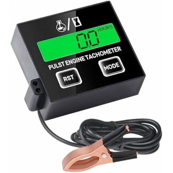 Small Engine Tachometer, Digital Tachometer Tach Gauge Reset Function Equipped with Clip, Inductive Hour Meter for 2 Stroke 4 Stroke Small Engine for Cropper Generator Lawn Mower RV