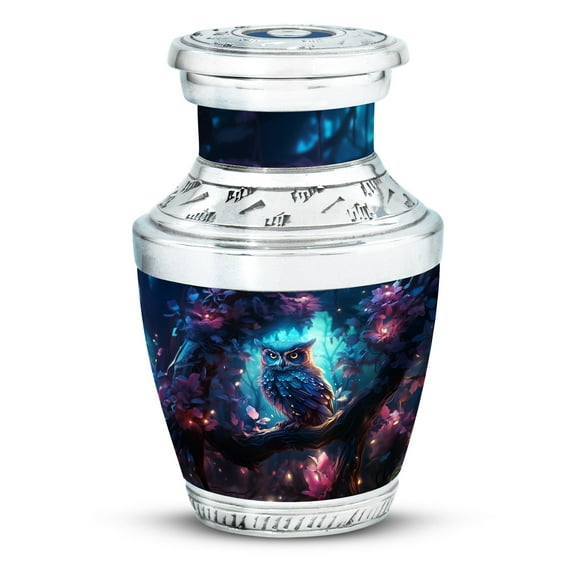 Small Engraved Owl Sitting Clock Tower Urn For Ashes Adult Mother & Father - Urn For Human Ashes Adult Female & Male Dad - Mini Urns For Human Ashes Keepsake - Urns Human Ashes (Size - 3Inch, 1Pcs)