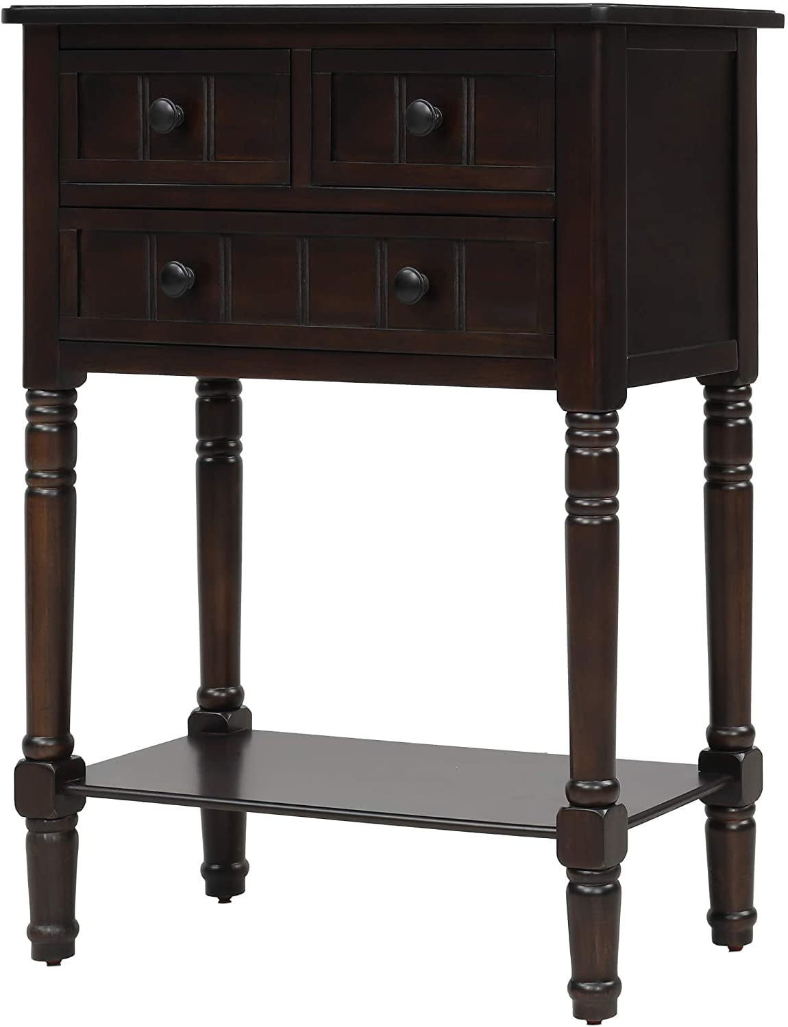 Small Entryway Table with Storage Drawers and Bottom Shelf, Narrow ...