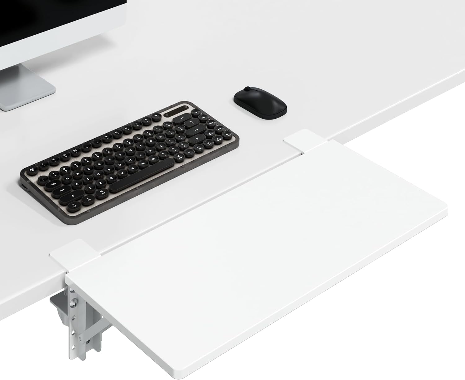 Small Ergonomics Desk Extender Tray, 20x9.5 Inch Table Mount Arm Rest