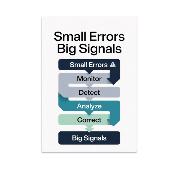 Small Errors Big Signals Flow Chart Decor - Office Enthusiast - 13x19 Poster Print