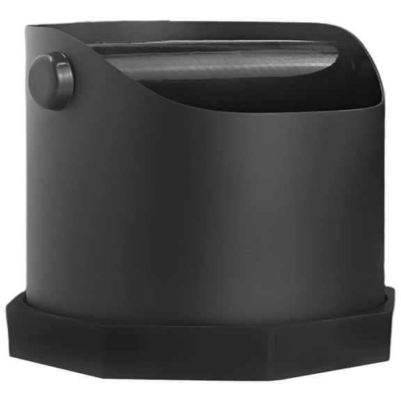 Small Espresso Knock Box, 25.36 oz / 750 mL Capacity, Matte Black Stainless Steel Coffee Waste Bin with Anti-Slip Base, Easy-Clean Grounds Disposal Container for Home Barista Use