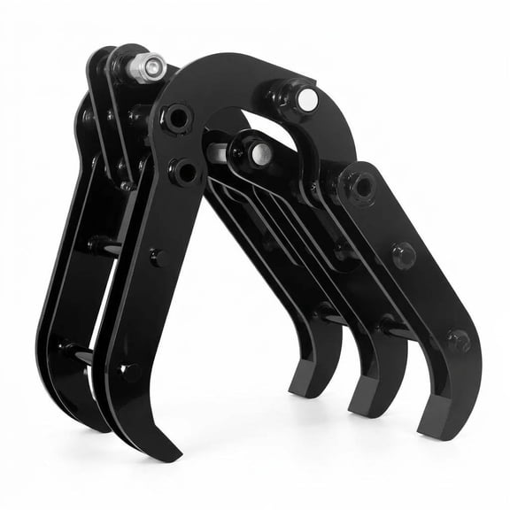 Small Excavator Wood Grabber, 120 Rotation Grapple Clamp, 23.8"15"9.8" Black Steel Attachment, 6600 Lbs Grab Force, Wear Resistant Digger Accessory, for Logging, Construction, Waste Sorting