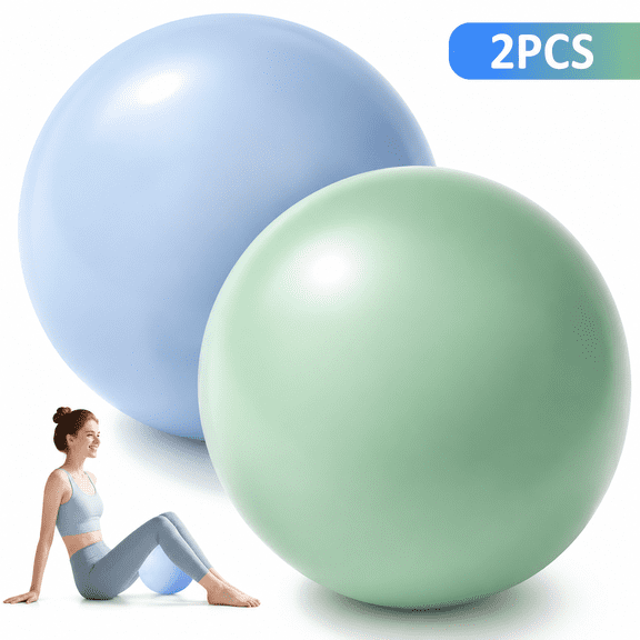 Small Exercise Ball 2 Pack 8-10 Inch Mini Yoga Ball Anti-Burst Pilates Barre Fitness Ball